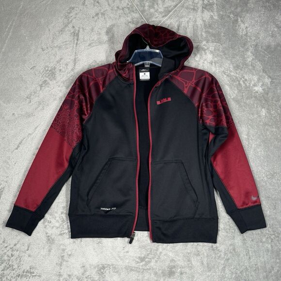 Nike Lebron James Shirt Boys Large Black Red Basketball Hoodie Sweatshirt Street - Picture 3 of 10
